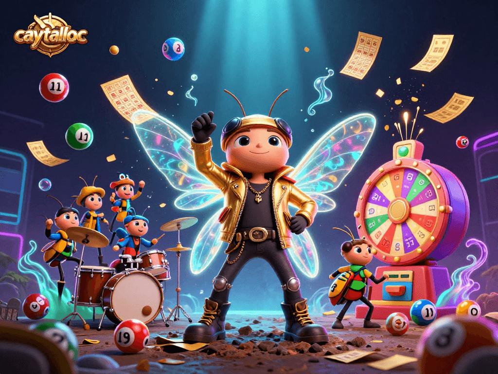 Join the excitement of caytailoc with vibrant lottery balls, glowing lights, and dynamic winning scenes.