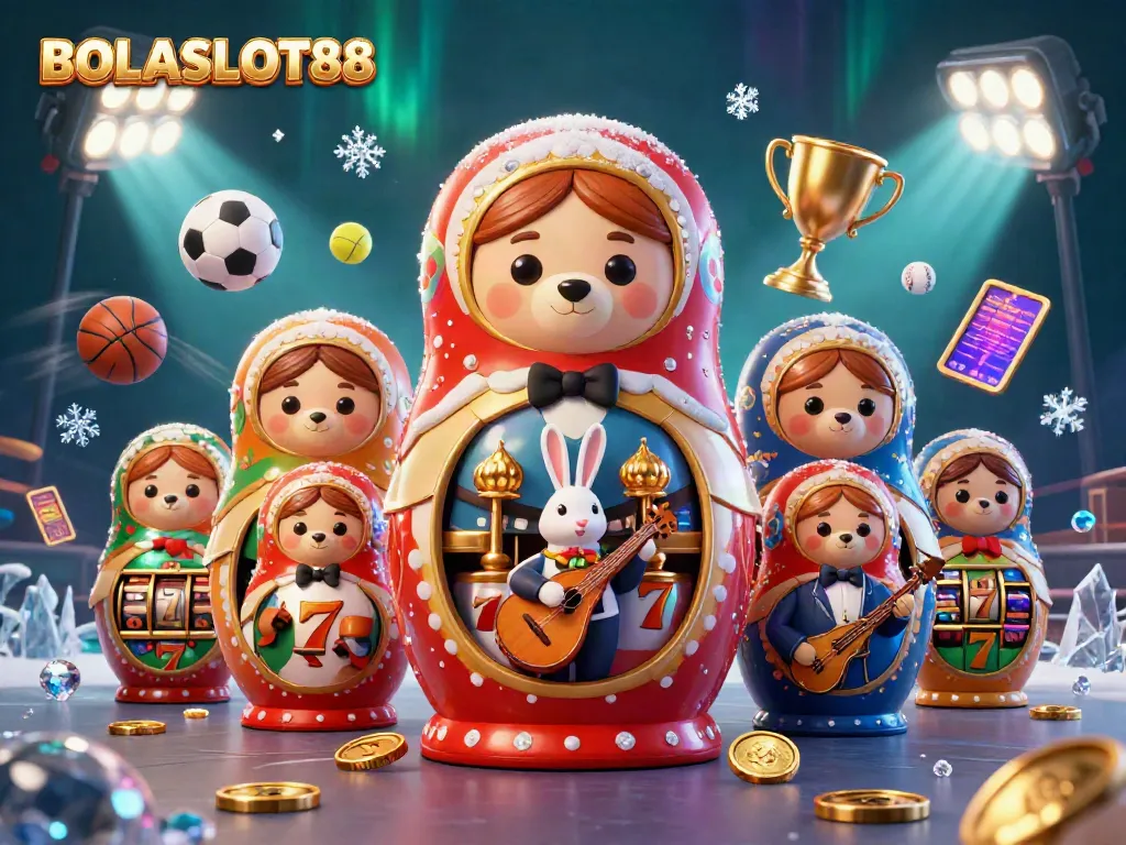 Engage with BOLASLOT88's dynamic casino scene featuring playful characters and rich gambling elements.