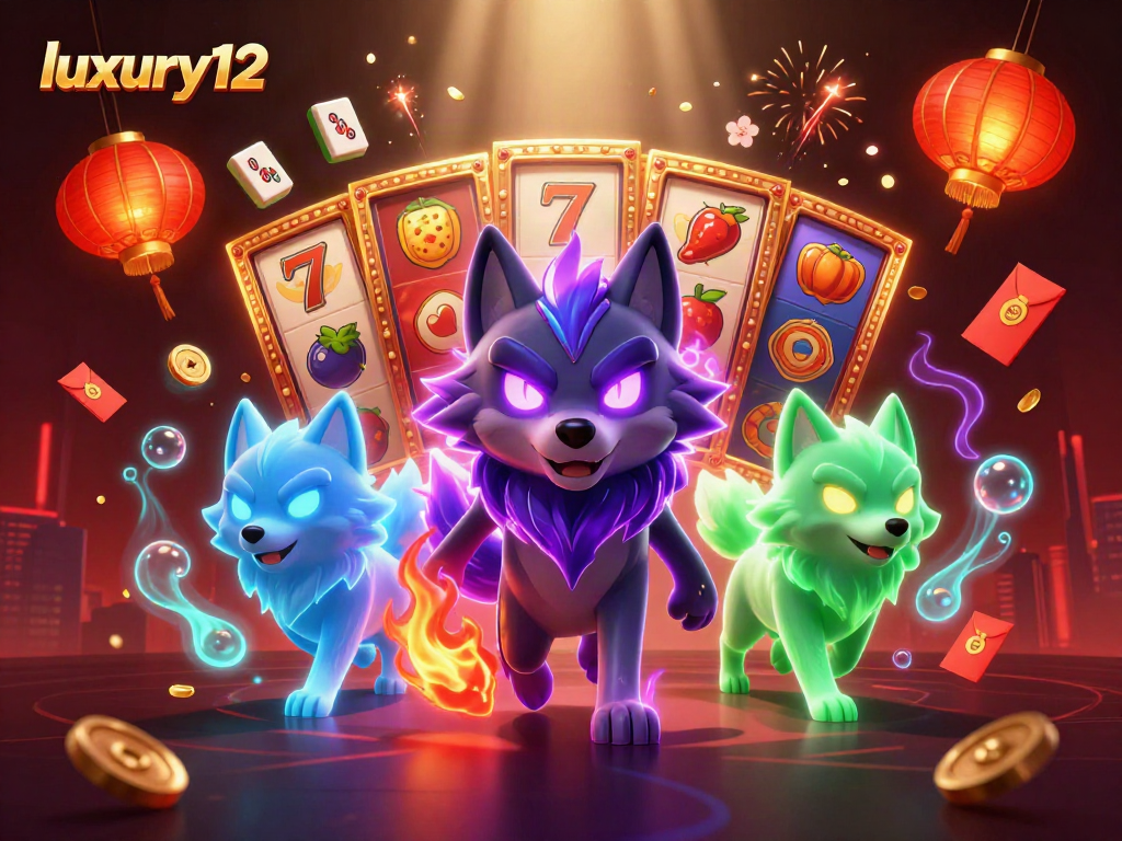 Experience thrilling gameplay with the luxury12 slot reels and spectral wolf pack illustration.