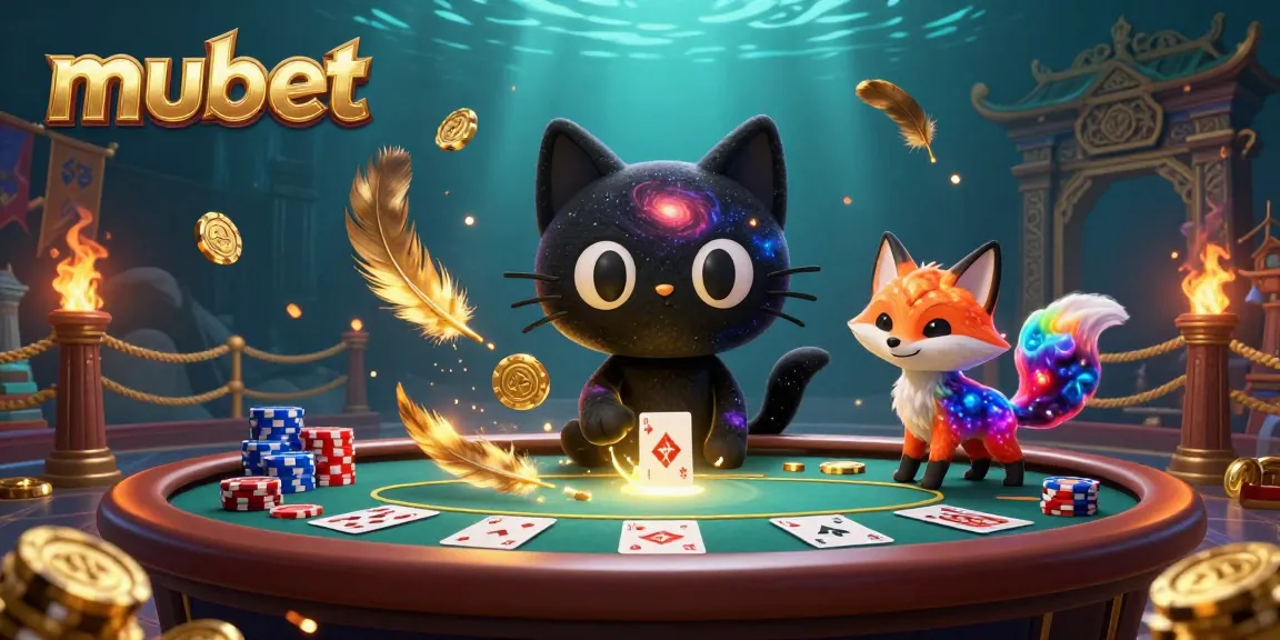 Engage in thrilling bets at mubet with captivating cosmic characters and casino elements.