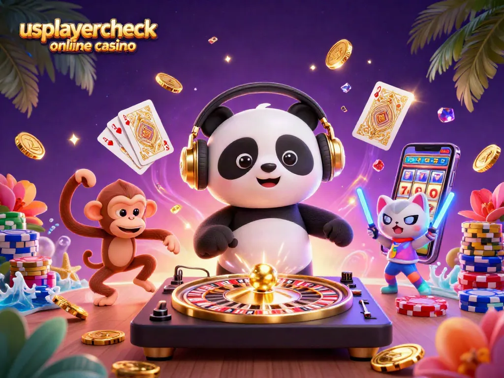 Experience usplayercheck online casino with vibrant 3D characters in a lively casino scene.