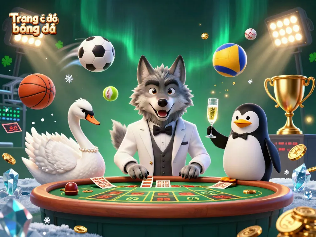 Win big with Trang cá độ bóng đá at an exciting sports betting table featuring cartoon characters.