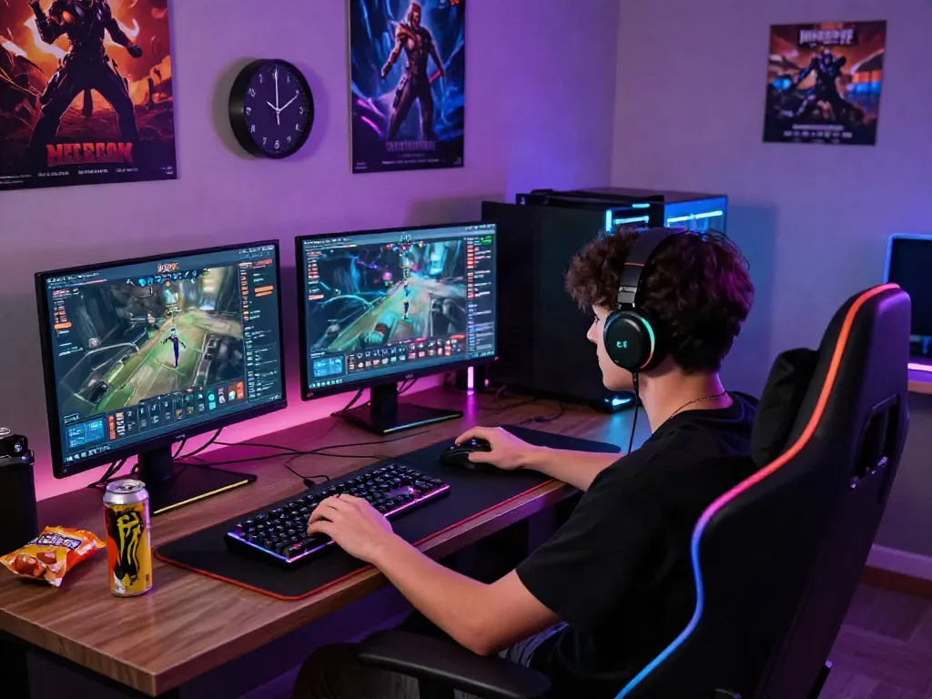 Immersive online gaming session at QQMacan, showcasing vibrant graphics, a modern setup, and engaging atmosphere.