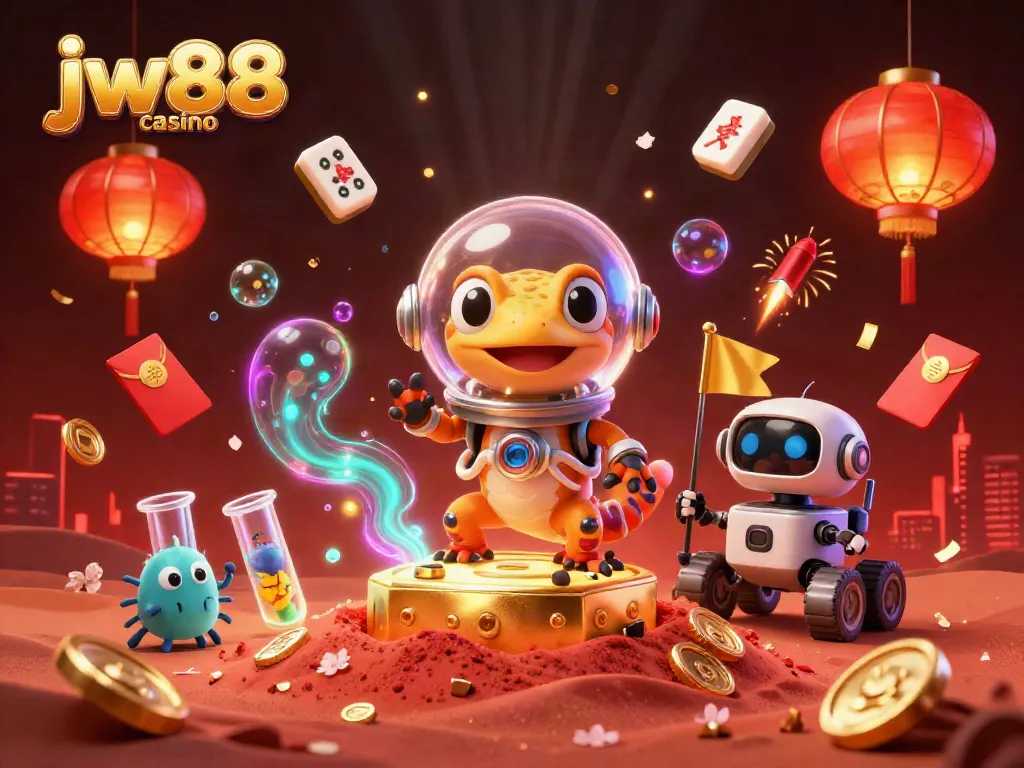 Join the thrilling adventure at jw88 casino featuring a Martian gecko discovering a hidden treasure.