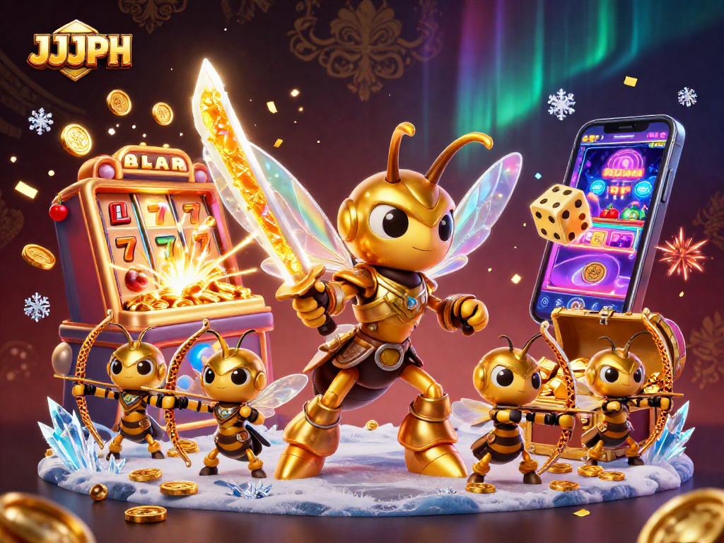 Magandang aksyon sa JJJPH na may mga bayani sa suot na samurai armor at mga simbolo ng casino.