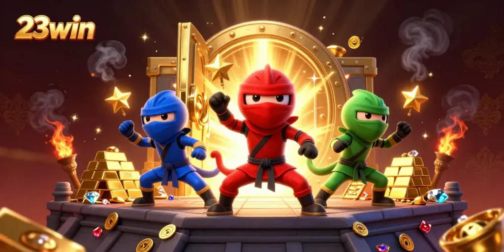 Engage in thrilling gameplay with 23win's vibrant casino experience featuring treasure and action.