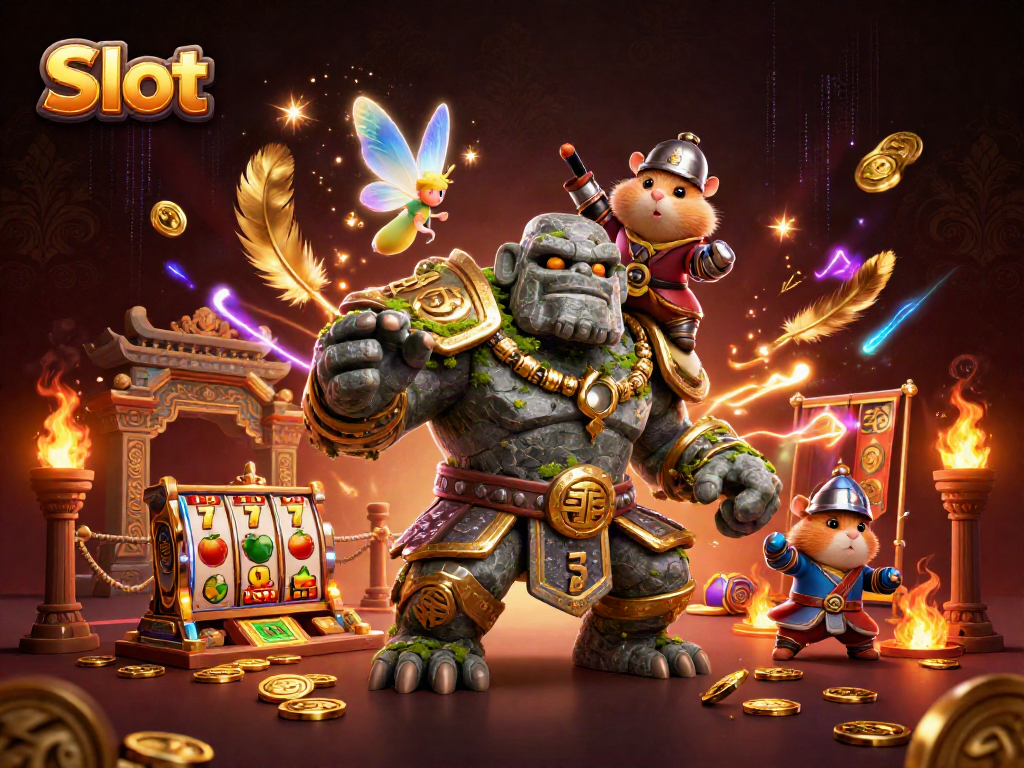 Experience the excitement of Slot games with vibrant characters and casino elements.