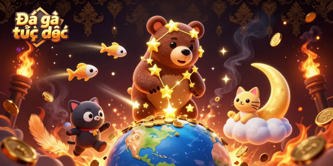 Engage in Đá gà trực tiếp with dynamic visuals of a fighting arena, golden coins, and elements enhancing the thrill.