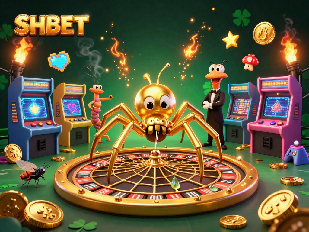 Engage in thrilling gameplay with SHBET's vibrant casino world, featuring dynamic characters and glowing elements.