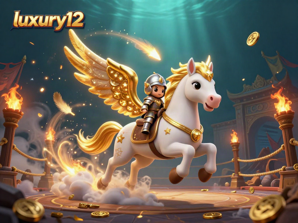 Engage in thrilling fortunes with luxury12 in a vibrant casino adventure showcasing knights and golden treasures.