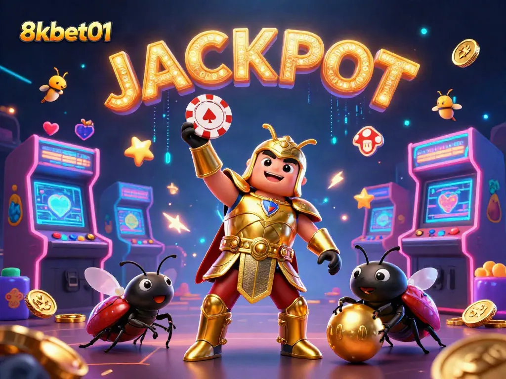 Join the action with 8xbet01 as characters celebrate in a vibrant casino scene full of excitement and potential winnings.