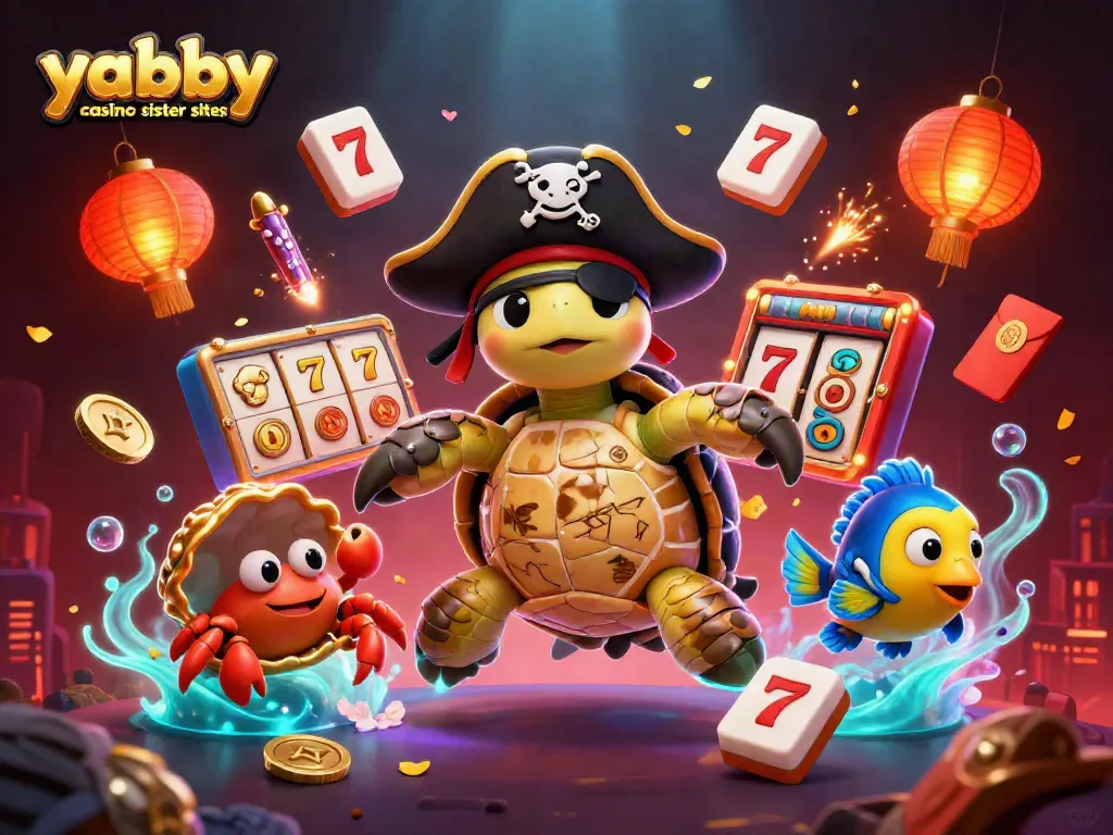 Immerse in the action at yabby casino sister sites with pirate turtle and vibrant game elements.
