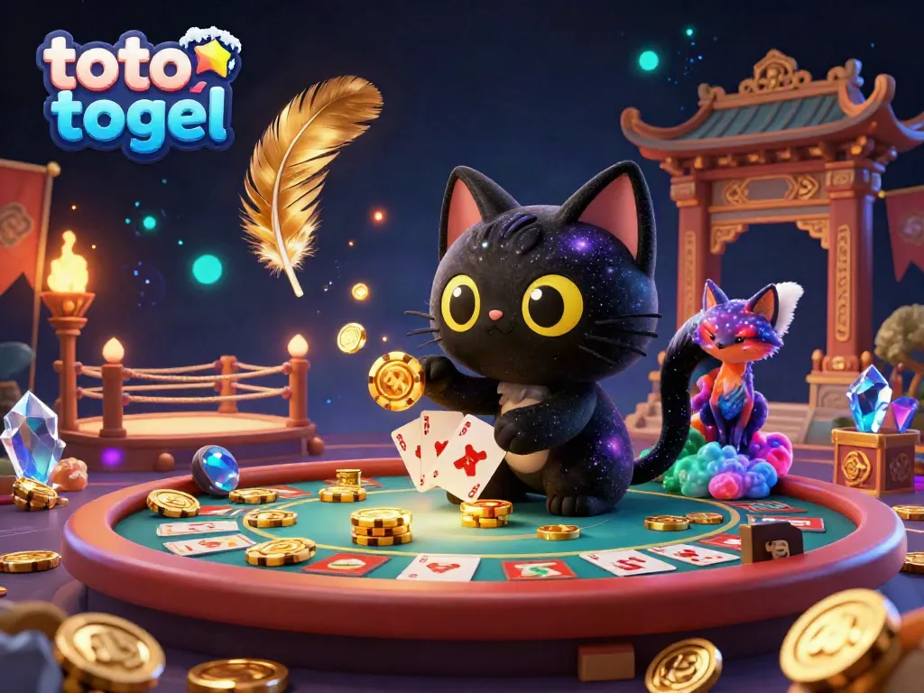 Engaging scene depicting how toto togel gambling works in a cosmic casino ambiance with vibrant characters.