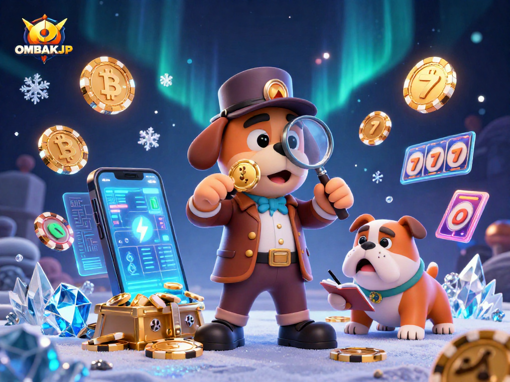 Play exciting games at OMBAKJP, with a detective searching for treasure among casino riches.