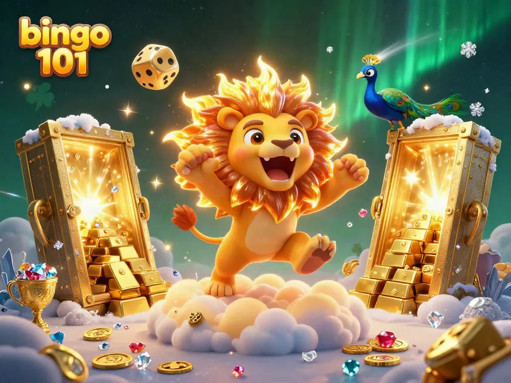 Experience the excitement of bingo 101 with vibrant characters, sparkling gems, and stunning golden visuals.