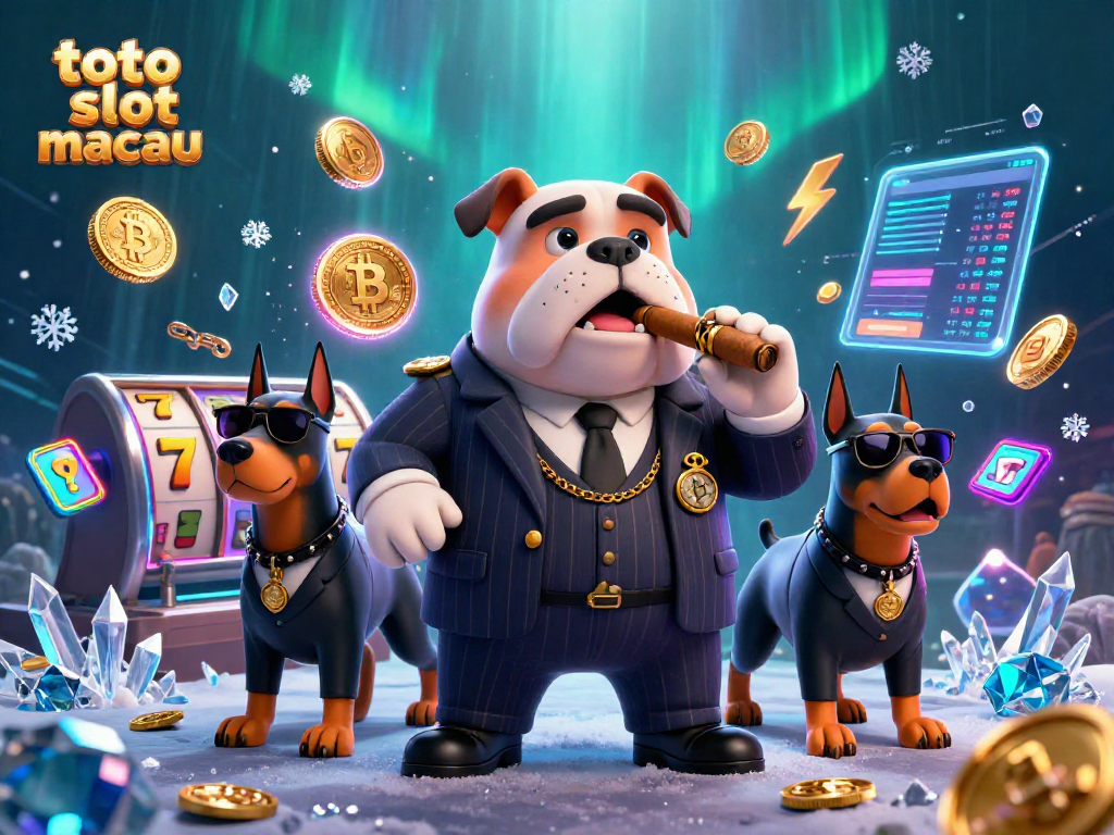 Play in the vibrant toto slot macau, featuring cartoon characters and dynamic casino elements.