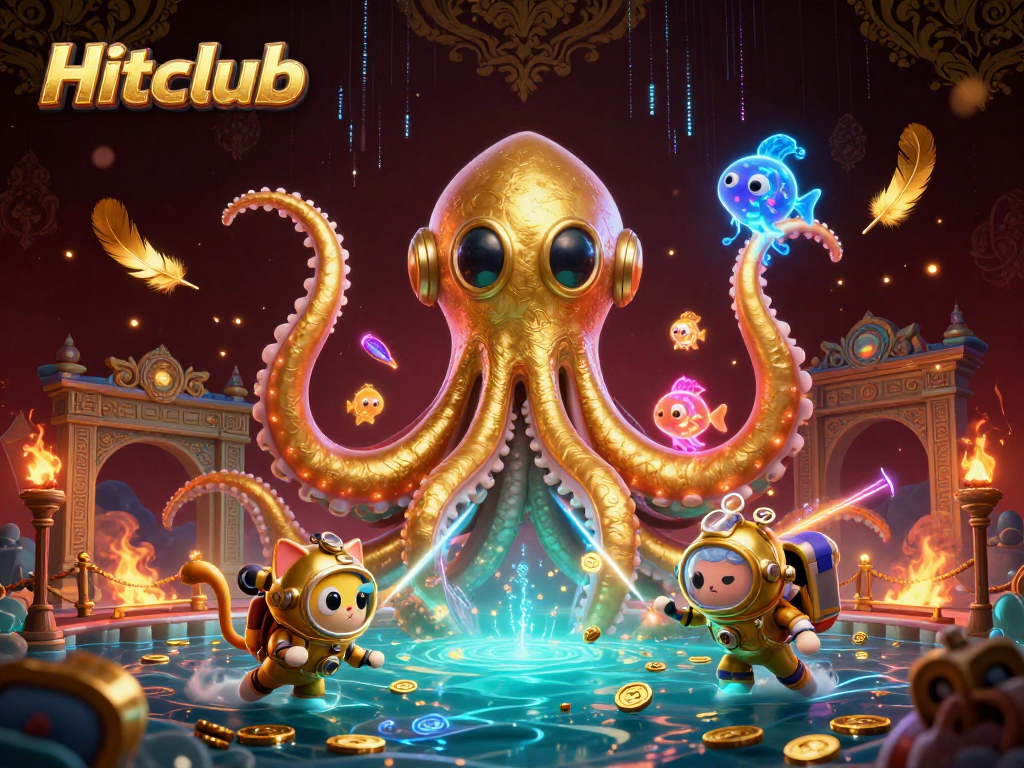 Engage in thrilling gameplay at Hitclub with a vibrant treasure hunt scene featuring fantastical 3D characters.