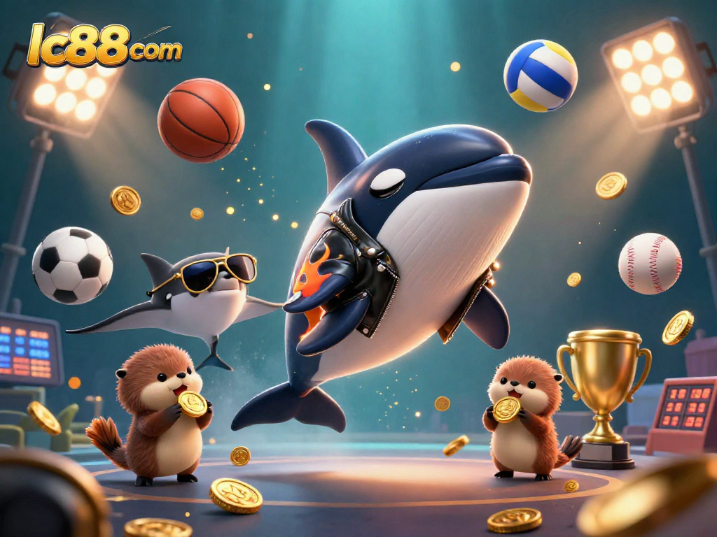 Experience the exhilarating world of lc88 com with a vibrant underwater casino scene featuring playful characters and dynamic sports elements.