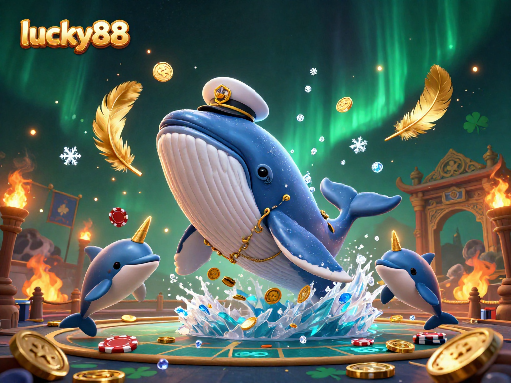Engage in thrilling adventures with lucky88 at this vibrant 3D casino illustration.