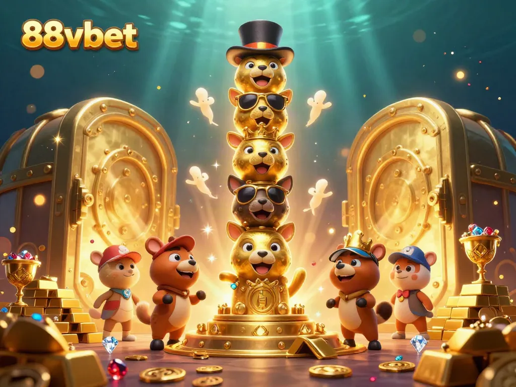 Participate in exciting adventures with 88vbet, illustrated with golden totems and treasures.