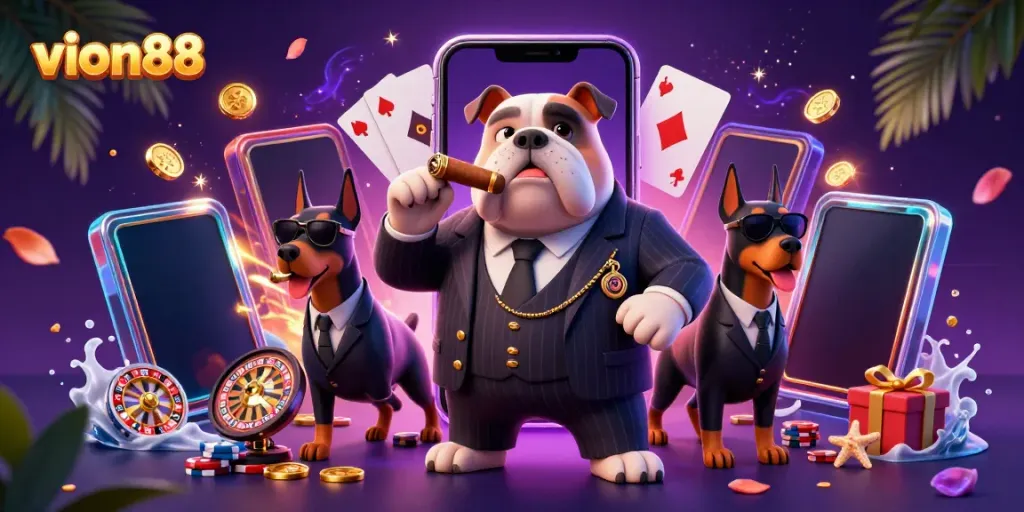 Experience vibrant gaming action with vion88 in this exciting casino scene.