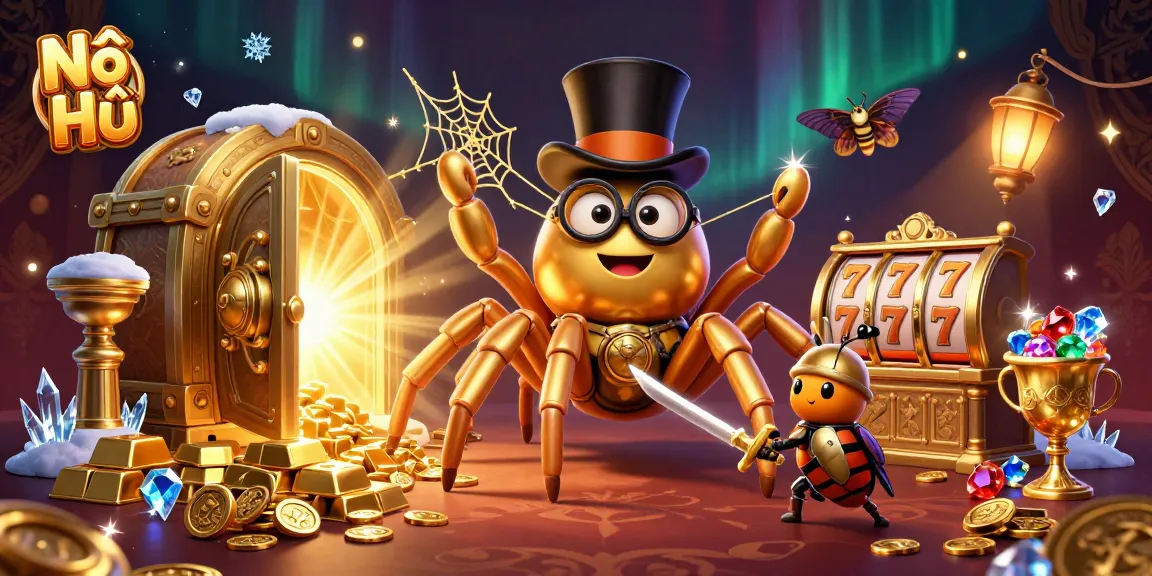 Nổ Hũ unlocks excitement with winnings, showcasing golden treasure and rich animation.