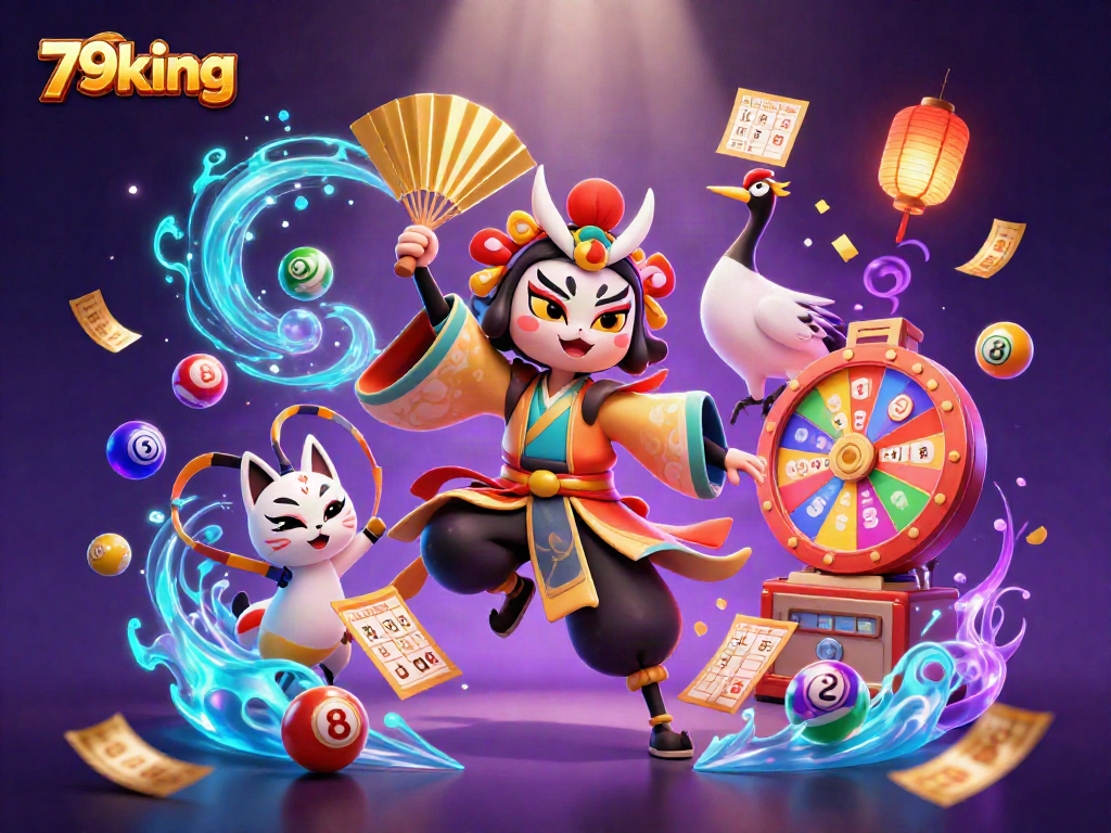 Experience gaming excitement with 79king's vibrant casino scene featuring dynamic lottery elements.