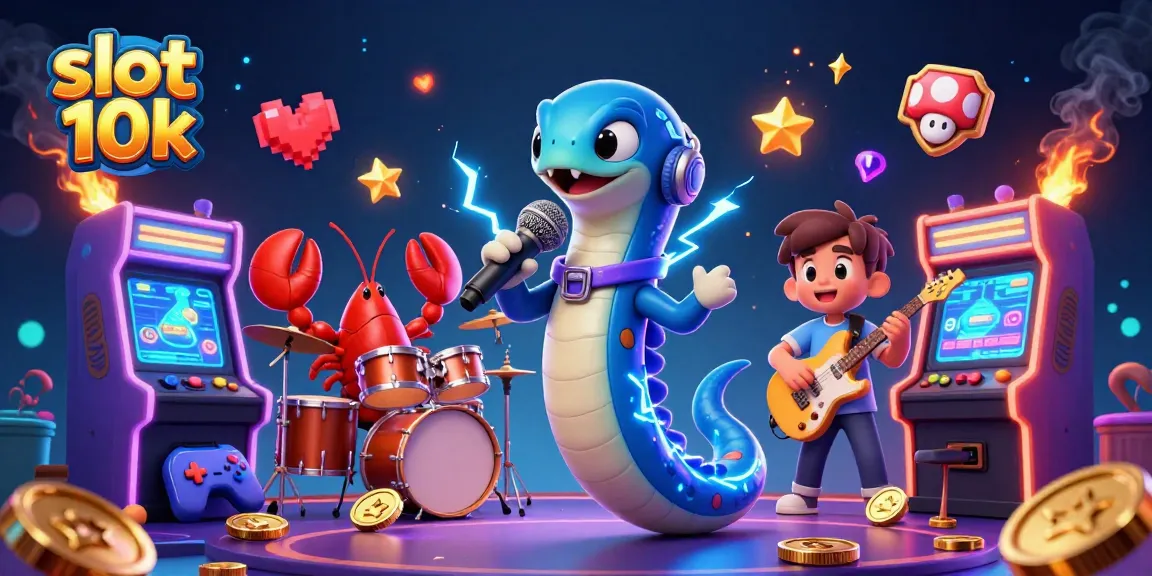 Menangkan slot 10k dengan ilustrasi kasino seru dari ikan belut DJ yang tampil energik!