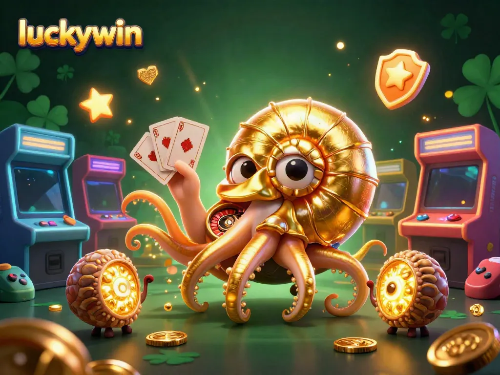 Experience winnings at luckywin with dynamic casino-themed 3D characters and gaming elements.