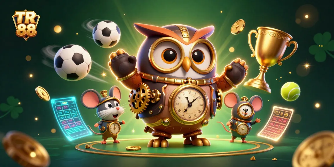 Engage with TR 88 through an immersive 3D casino scene filled with sports excitement and vibrant elements.