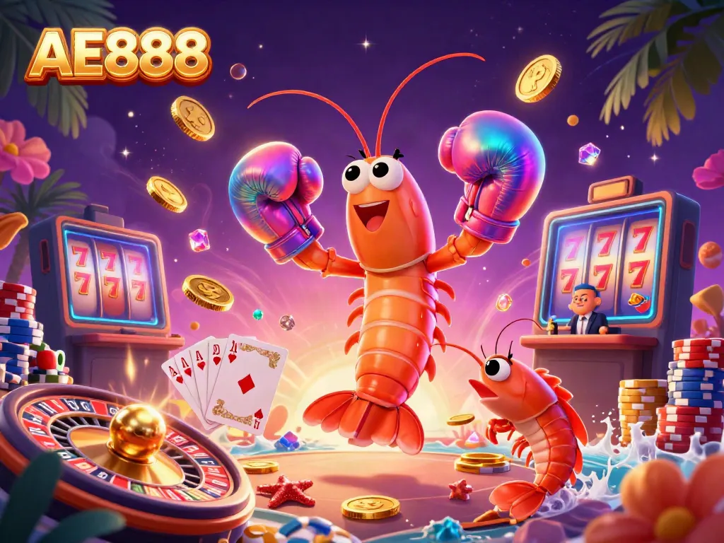 Experience the excitement of AE888 with colorful casino characters and dynamic gaming elements.