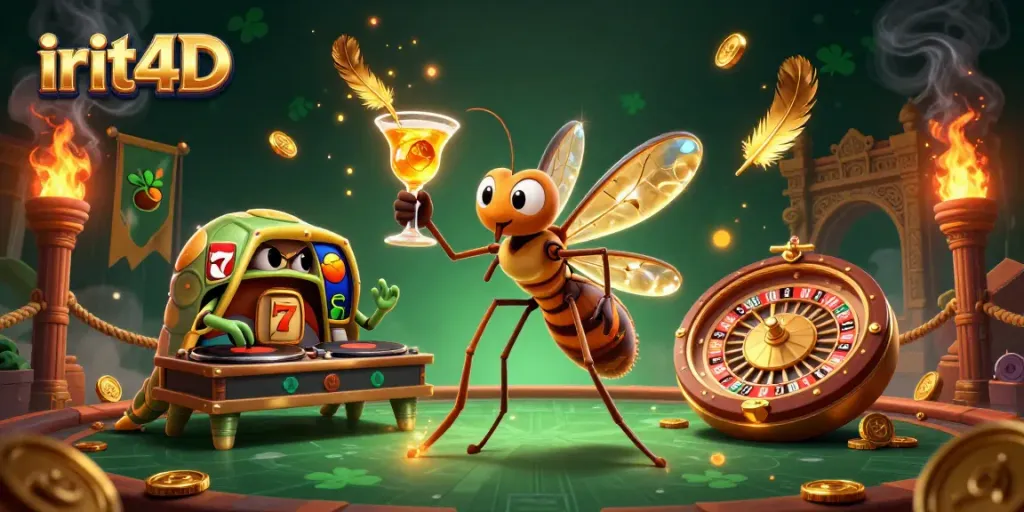 Experience the thrill of irit4D with vibrant casino characters interacting in a dynamic gaming scene.