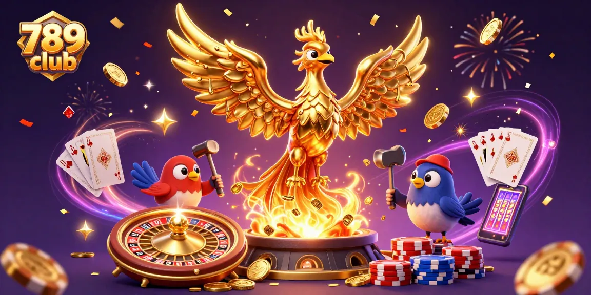Experience the thrill of winning at 789 club with golden treasures and vibrant casino elements.