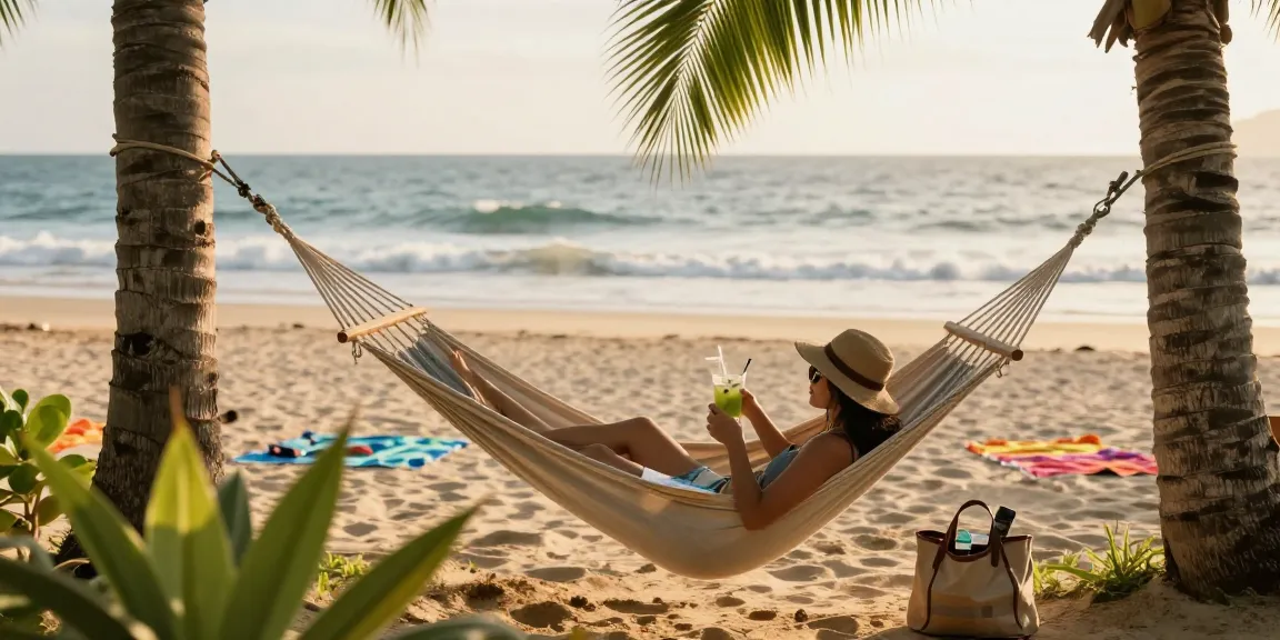 Gambar di https://bos88ap.com/ seorang pelancong santai di pantai saat senja, menikmati suasana yang damai.