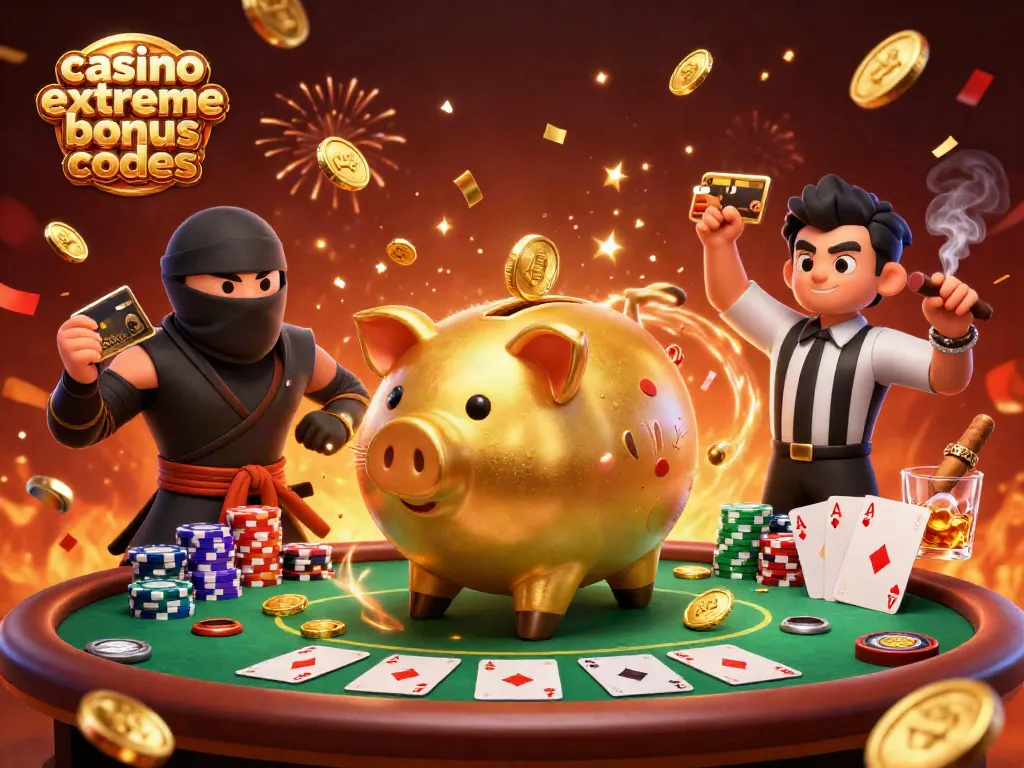 Engage with casino extreme bonus codes in a vibrant 3D illustration featuring dynamic gaming elements.