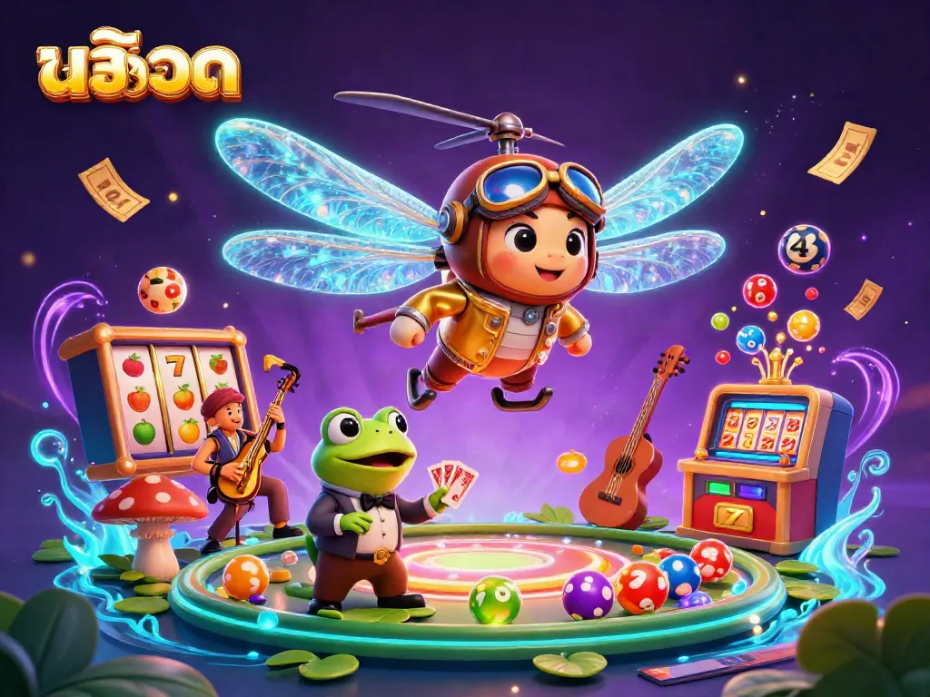 Experience dynamic fun with สล็อต illustrations showcasing gaming excitement and enchanting casino elements.