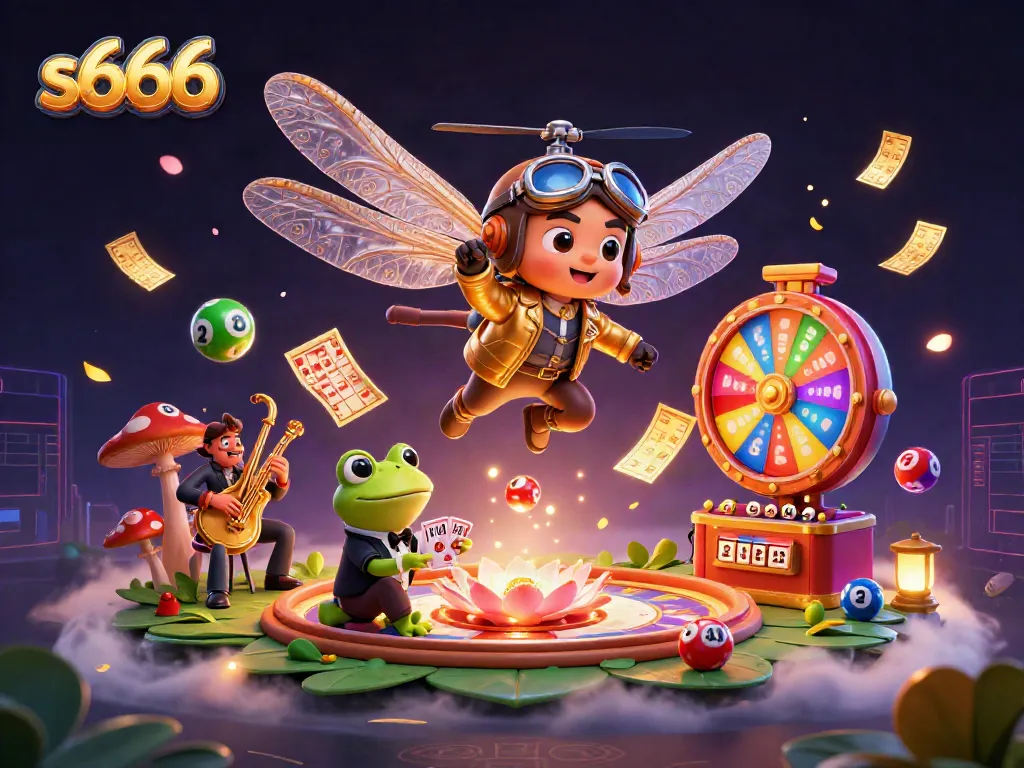 S666 engages players with thrilling card games, dynamic promotions, and striking visuals in this vibrant casino illustration.
