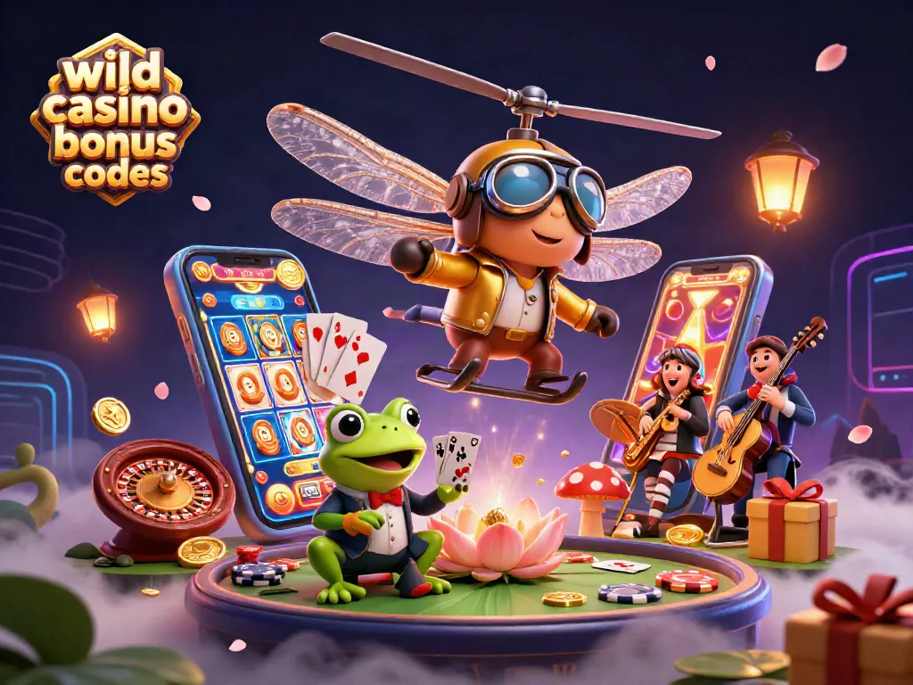 Spin and win with wild casino bonus codes in vibrant, engaging 3D casino scene