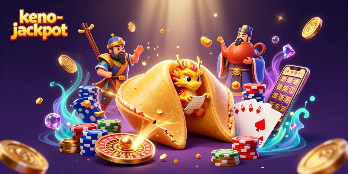 Experience thrilling keno-jackpot winnings with vibrant visuals of fortune symbols and dynamic gaming elements.