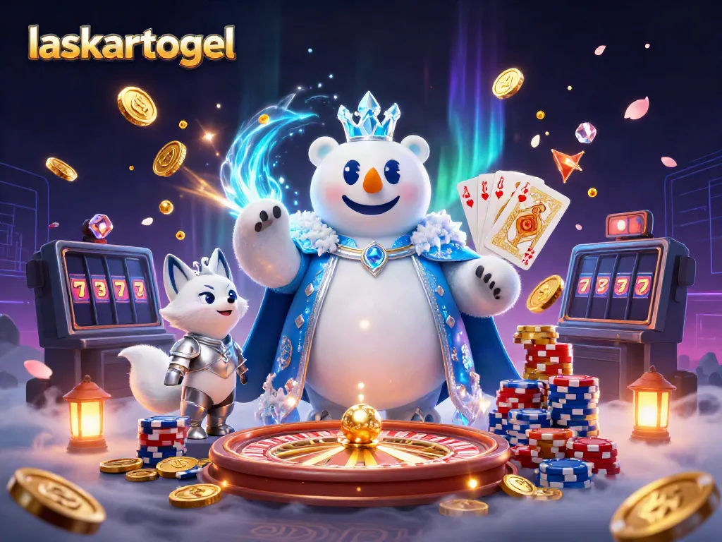 Experience the excitement of laskartogel with gold coins and vibrant casino elements in a captivating scene.