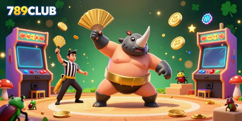Win big with 789CLUB as a beetle champion cracks down for coins in a lively casino scene.