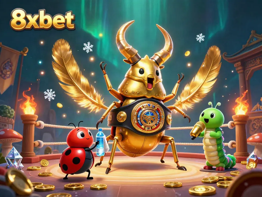 Engage in thrilling gaming with 8xbet featuring a golden stag beetle champion and enriching casino elements.