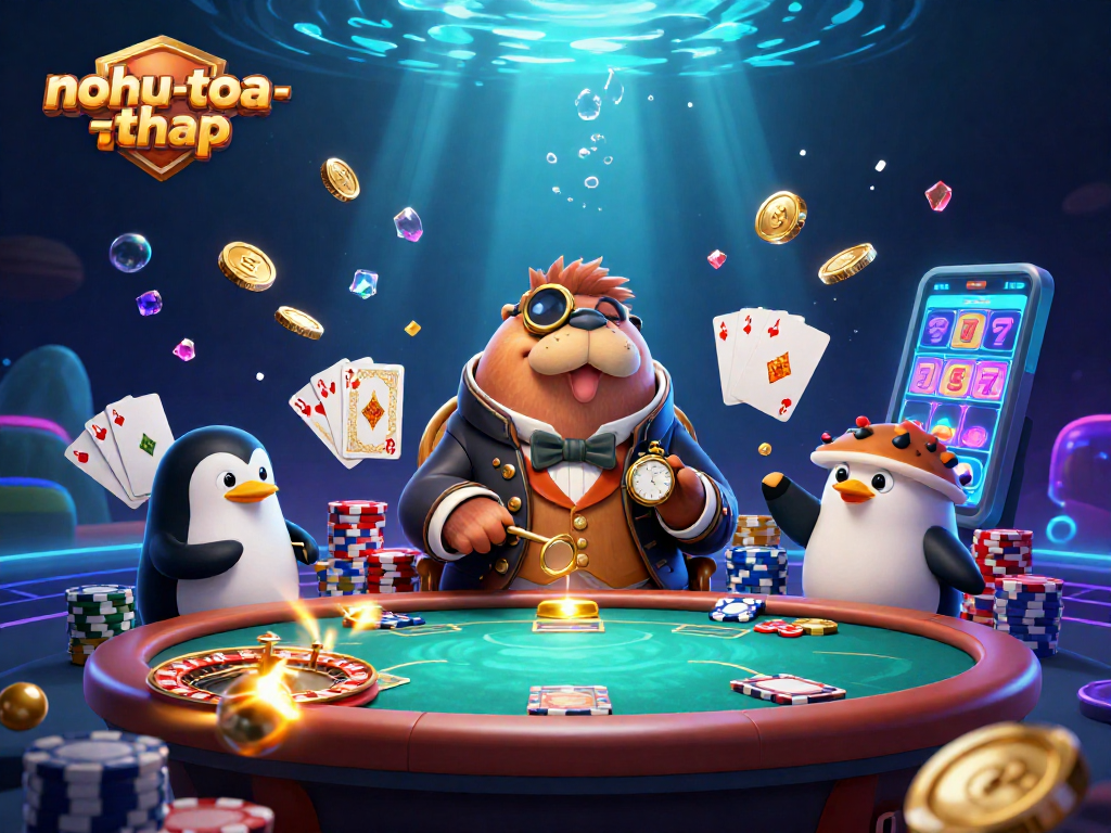 Engage with the nohu-toa-thap adventure featuring a jolly walrus and casino elements!