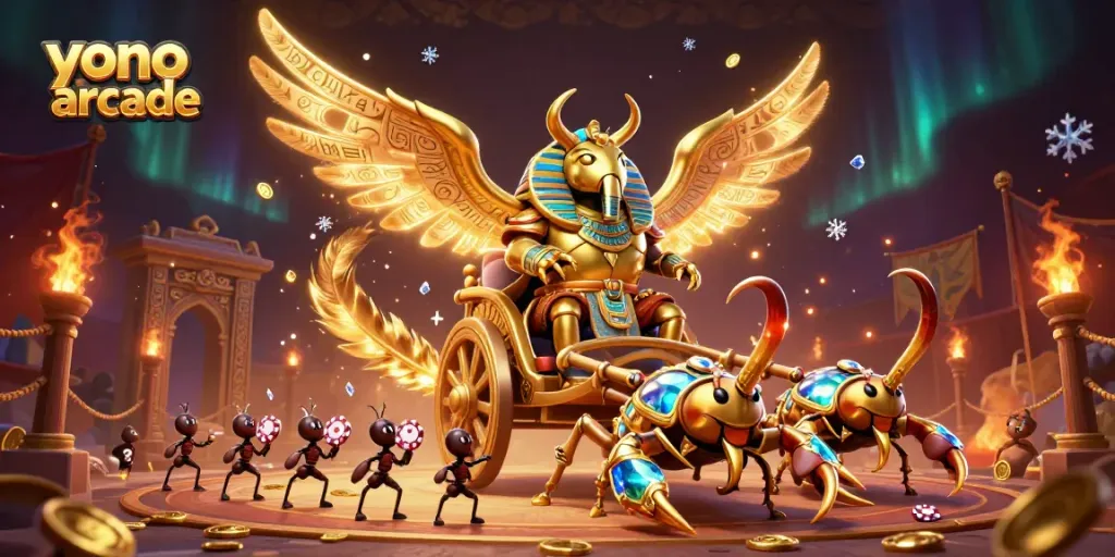 Experience the excitement of yono arcade with vivid 3D characters and gambling elements.