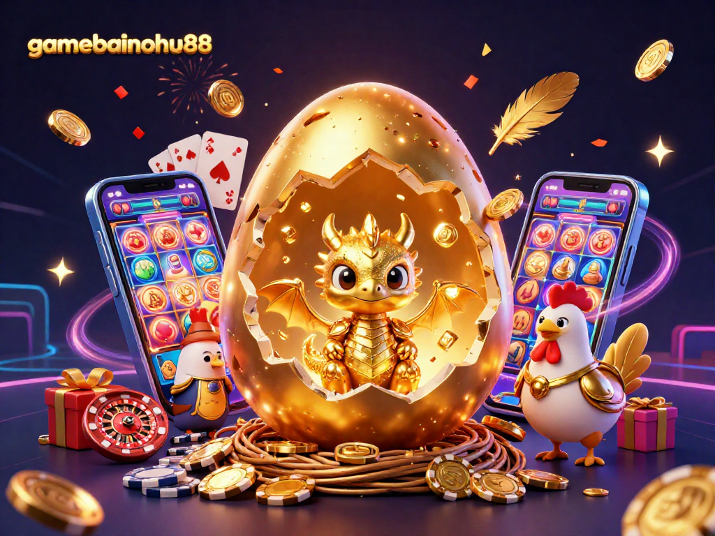 Join the excitement at gamebainohu88 with a golden baby dragon and casino thrills.