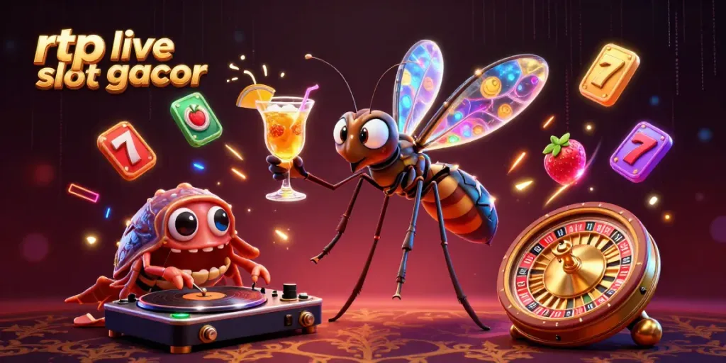Engage with the thrilling action of rtp live slot gacor in this vibrant casino illustration.