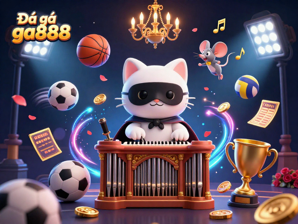 Experience the excitement of Đá gà ga888 with dynamic 3D casino elements and characters.