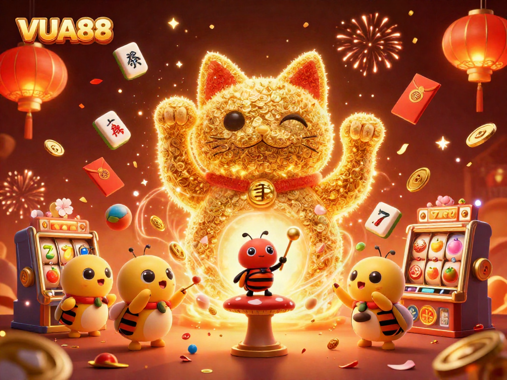 Experience the excitement of VUA88 with vibrant 3D characters and dynamic casino elements in action.