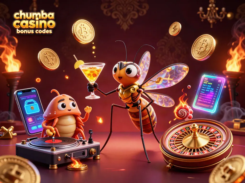 Engaging 3D scene showcasing chumba casino bonus codes and vibrant casino elements.