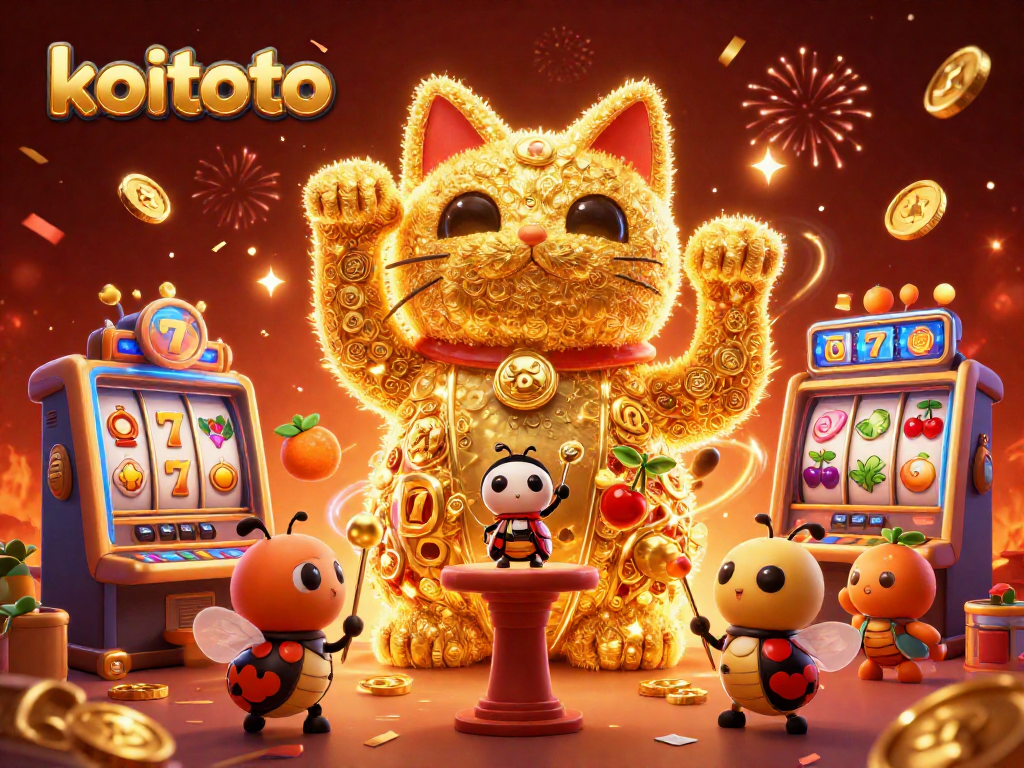 Koitoto menghadirkan pengalaman bermain slot online yang menarik dengan simbol keberuntungan dan karakter unik.
